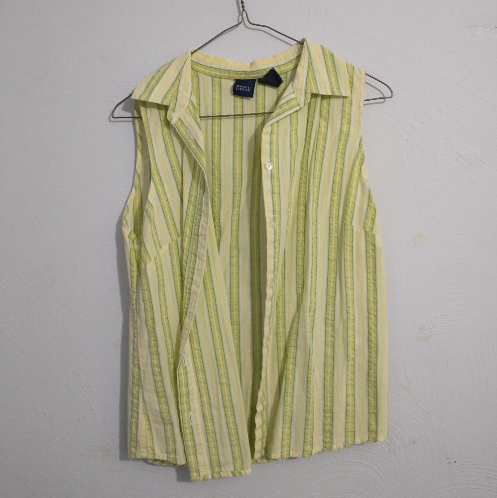 Colorful Sleeveless Button Top